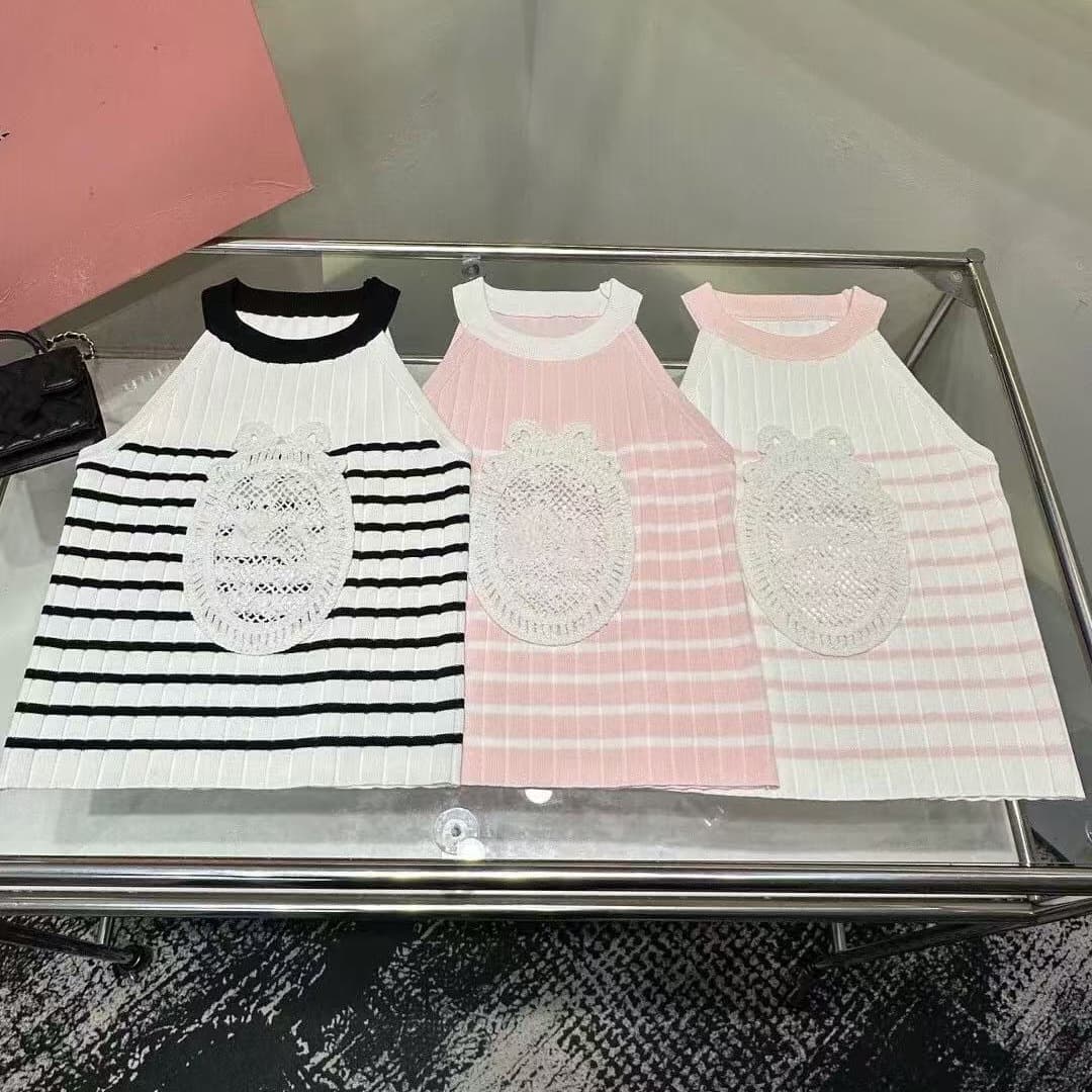 부드러운 연령 감소 핫걸 바람 행침 목 스트라이프 조끼 여성 2026 여름 순수한 욕망 슬림해 보이는 다용도 쇼트 스타일 니트 맨위 이미지 5