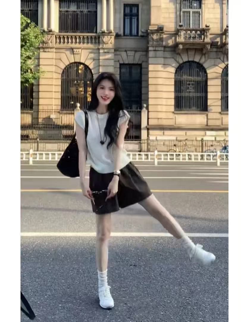 고급 아니요 명중 섹션 화이트 니트 Feifei 소매 티셔츠 여성 여름 2026 올해 인기 ~ 중 새로운 폭발 맨위 상세 이미지 4