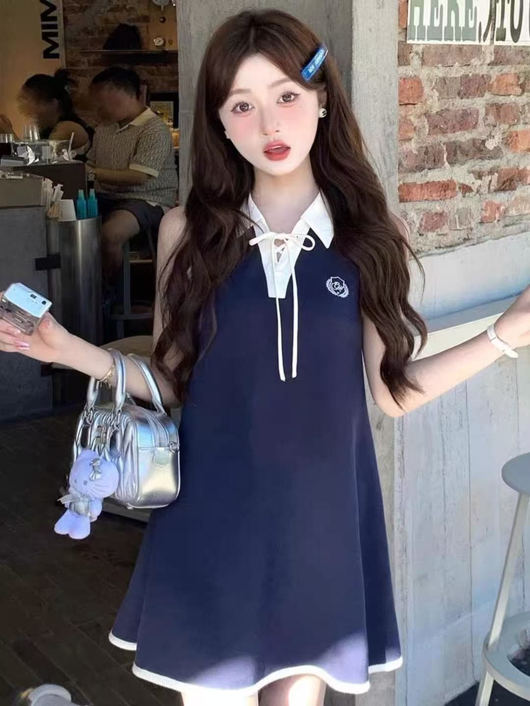 2026 그레이트 봐라. 프랑스식 사소한 드레스 여름 아름다운 아니요 명중 섹션 고유 한 아름다운 조끼 치마 작은 키 이미지 3