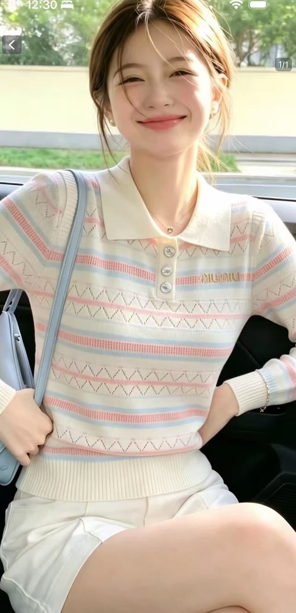 POLO 칼라 스트라이프 니트 기본 셔츠 여성 봄 가을 외국 가스 빅 사이즈 여성 의류 맨위 가을 겨울 스웨터 상세 이미지 4