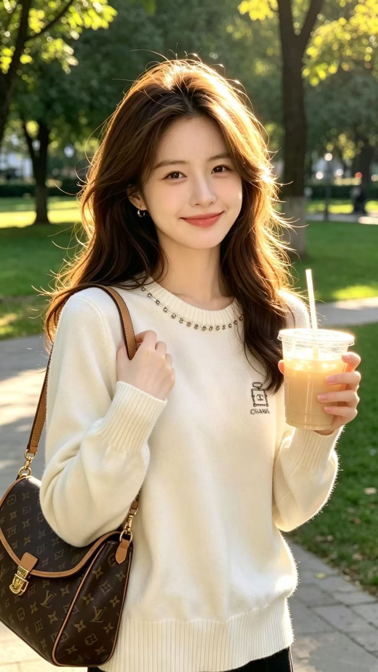 프랑스식 무거운 작업 비즈 박기 반팔 니트 스웨터 여성 가을 새로운 품격 슬림해 보이는 다용도 작은 셔츠 고유 한 Chic 맨위 상세 이미지 1
