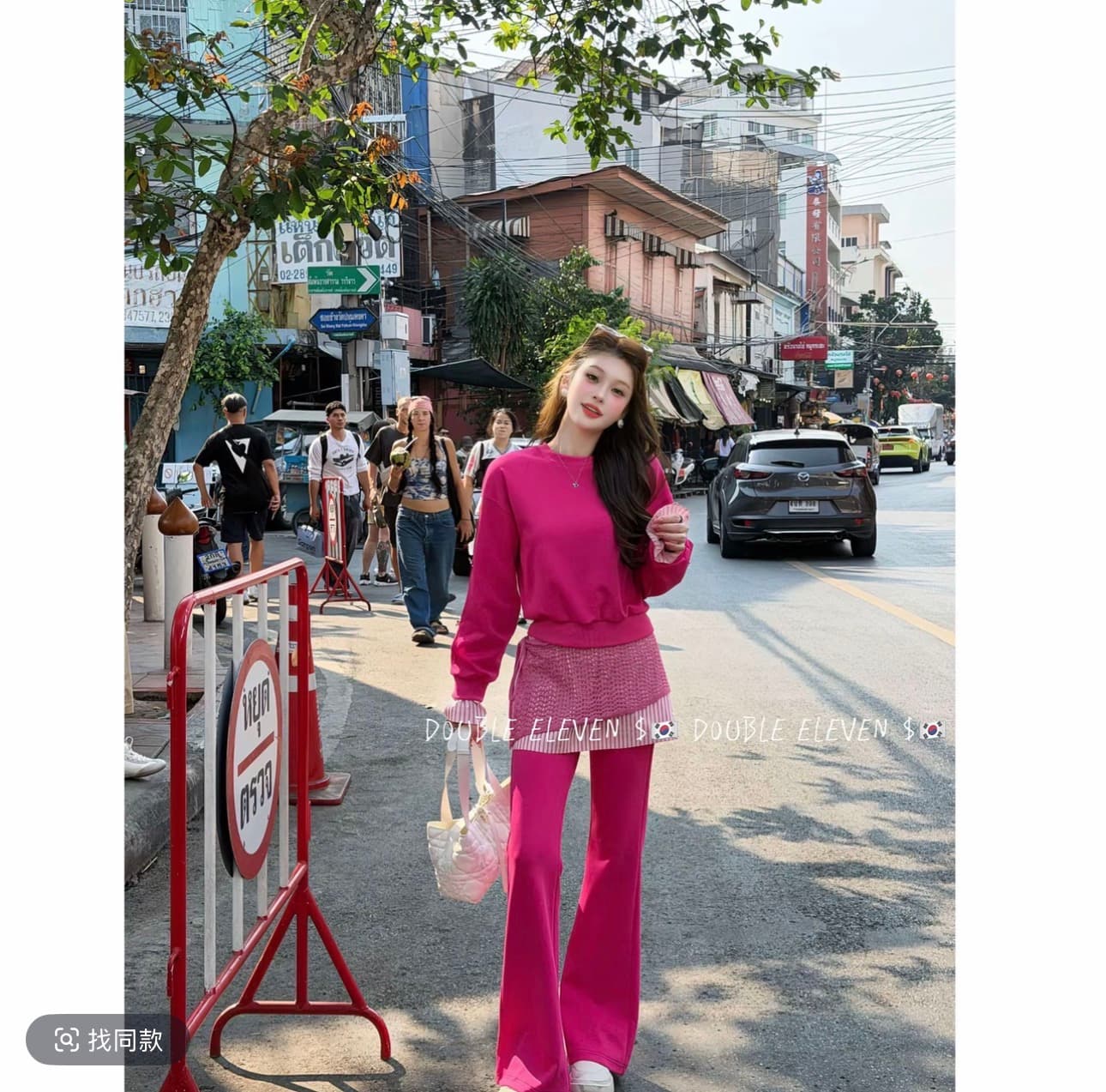 wu11 cleven 오리지널 용과 패치워크 셔츠 맨위 랩스커트팬츠 긴 바지 투피스 세트 ljd01261 이미지 4