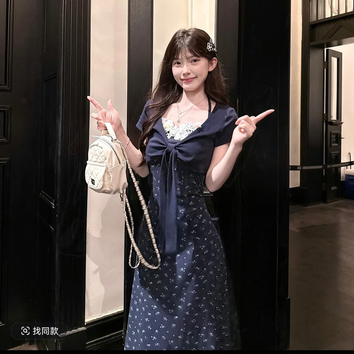캄파넬라 세과 house 별이 빛나는 밤 편지 달콤함 부드러운 바람 꽃무늬 레이스 짧은 맨위 롱 스커트 점프 슈트 치마 세트 이미지 4