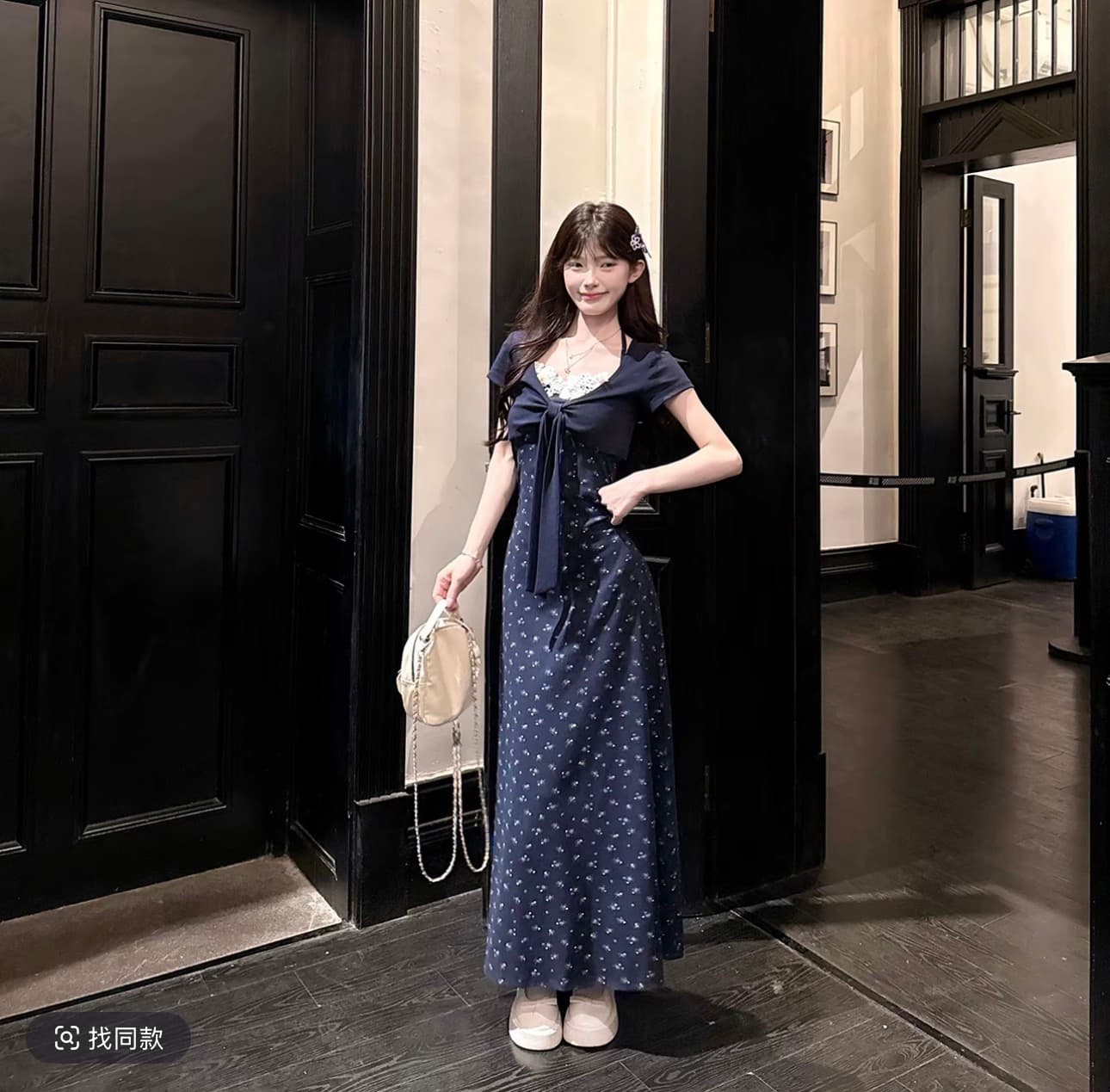 캄파넬라 세과 house 별이 빛나는 밤 편지 달콤함 부드러운 바람 꽃무늬 레이스 짧은 맨위 롱 스커트 점프 슈트 치마 세트 이미지 3