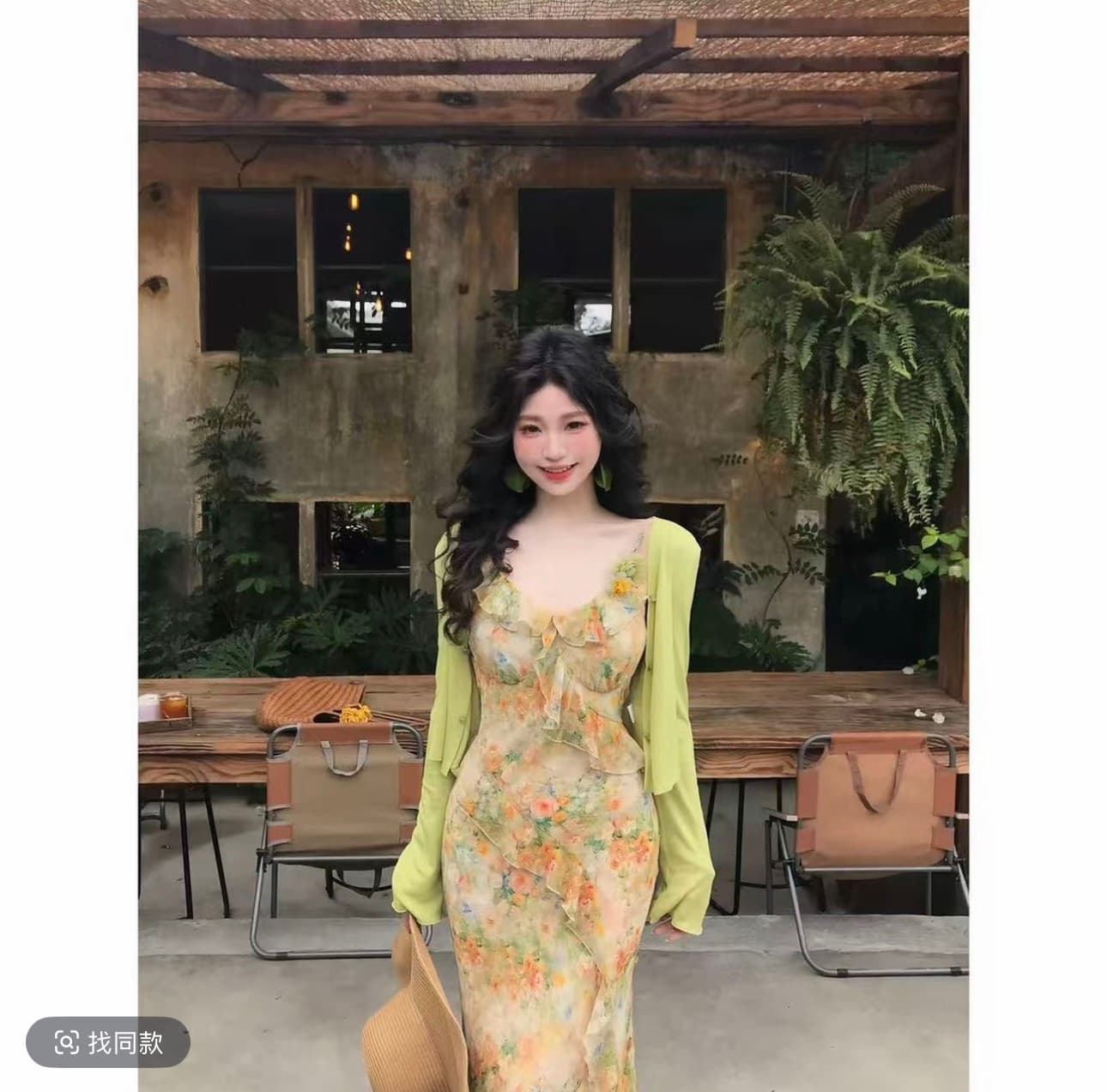 맑은 야생화 리플 프랑스식 레트로 디자인 센스 요정 가스 품격 슬림해 보이는 하이웨이스트 여름 신제품 슬립 드레스 이미지 3
