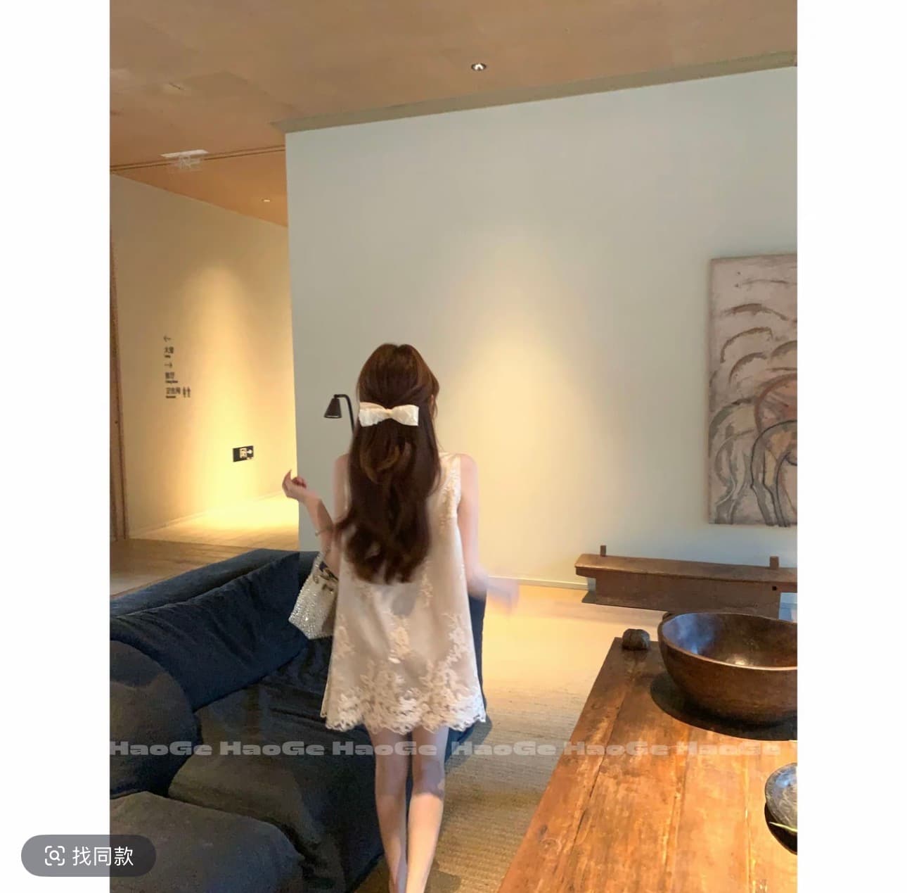 하오 형제 엄격한 선택 쇼어 친 팅 블루 hgc6lyq6858b 드레스 사전 품격 중국풍 슬림해 보이는 민소매 디자인 이미지 2
