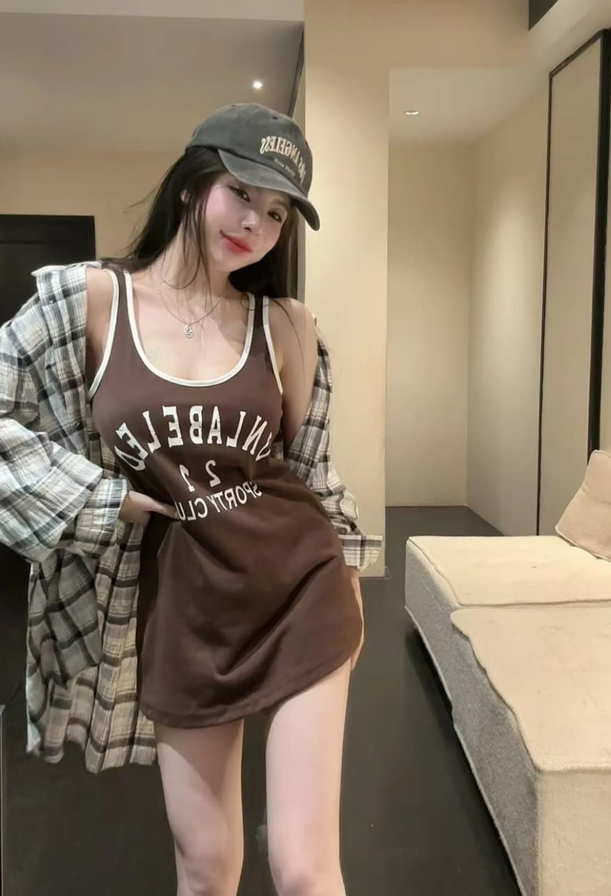 huihui 여름 새로운 레트로 프린트 u 칼라 조끼 슬림해 보이는 수 있습니다. 인사이드 가져 가라. 외출용 민소매 맨위 이미지 2