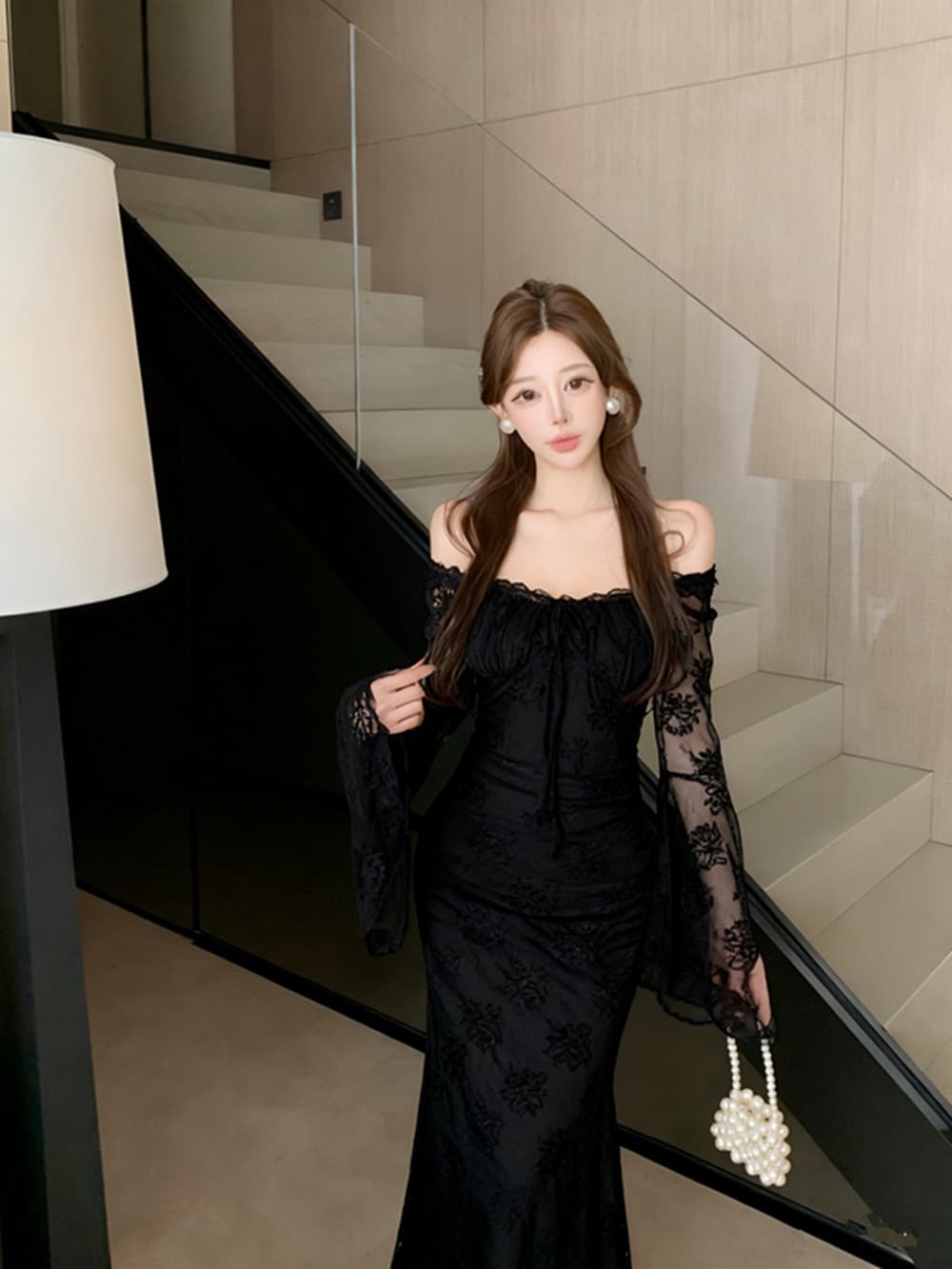 실사 프랑스식 로얄 자매 바람 레이스 나팔 소매 디스플레이 화이트 여성 드레스 고급 센스 품격 슈퍼 요정 예복 롱 스커트 상세 이미지 20