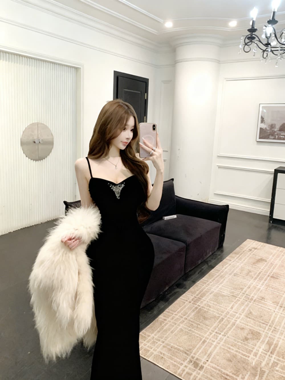 실사 프랑스식 아름다운 생일 서비스 고급 품격 빛 럭셔리 명문 여성 천 골드 레이스 리본 요정 휴가 인사이드 가져 가라. 치마 상세 이미지 16