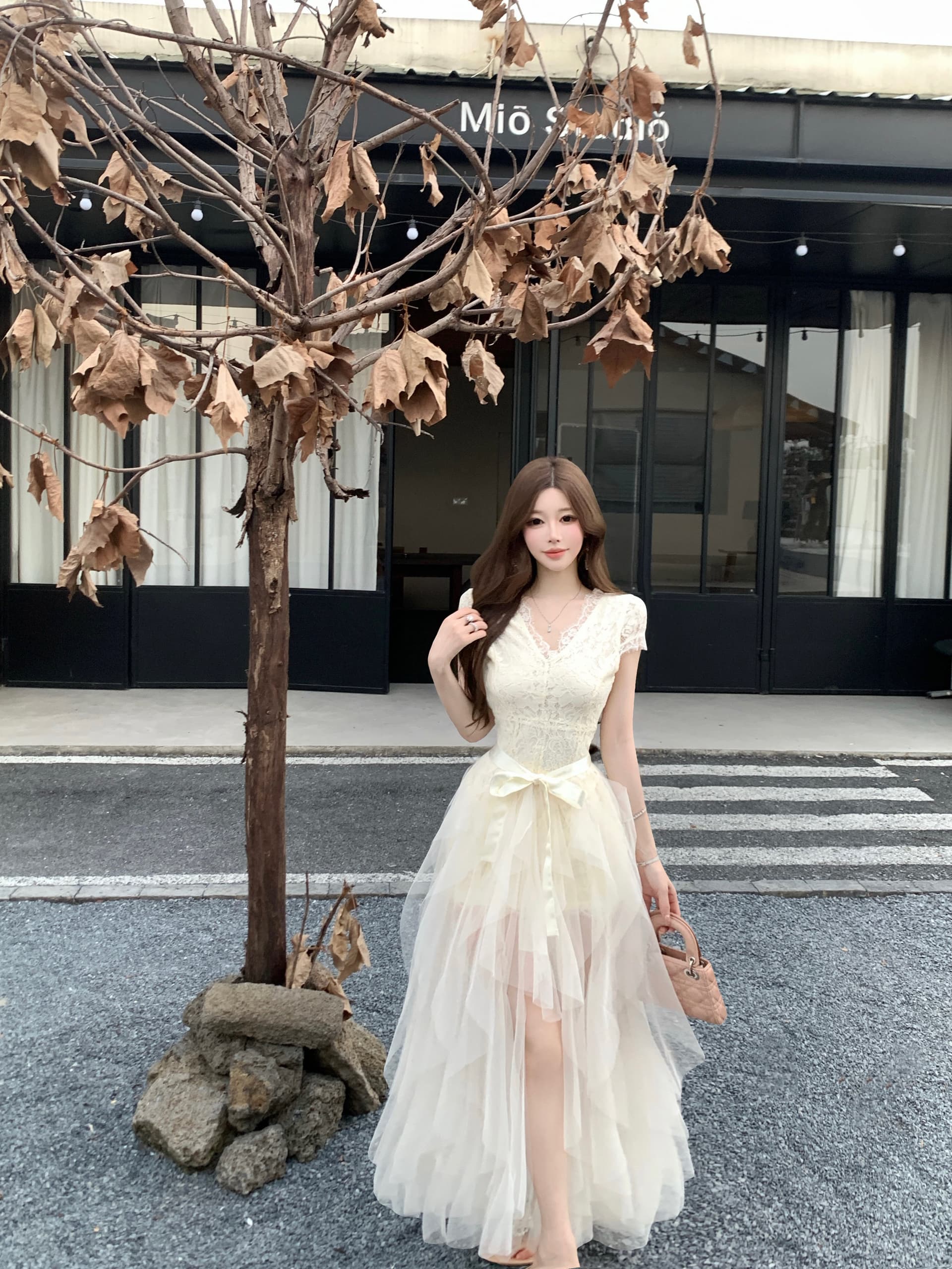 실사 2026 자동차 늦게 En 꿈 나라 유토피아 수 있습니다. 언 로딩 길다 짧은 그물 거즈 스커트 둘 착용 스타일 레이스 드레스 상세 이미지 2