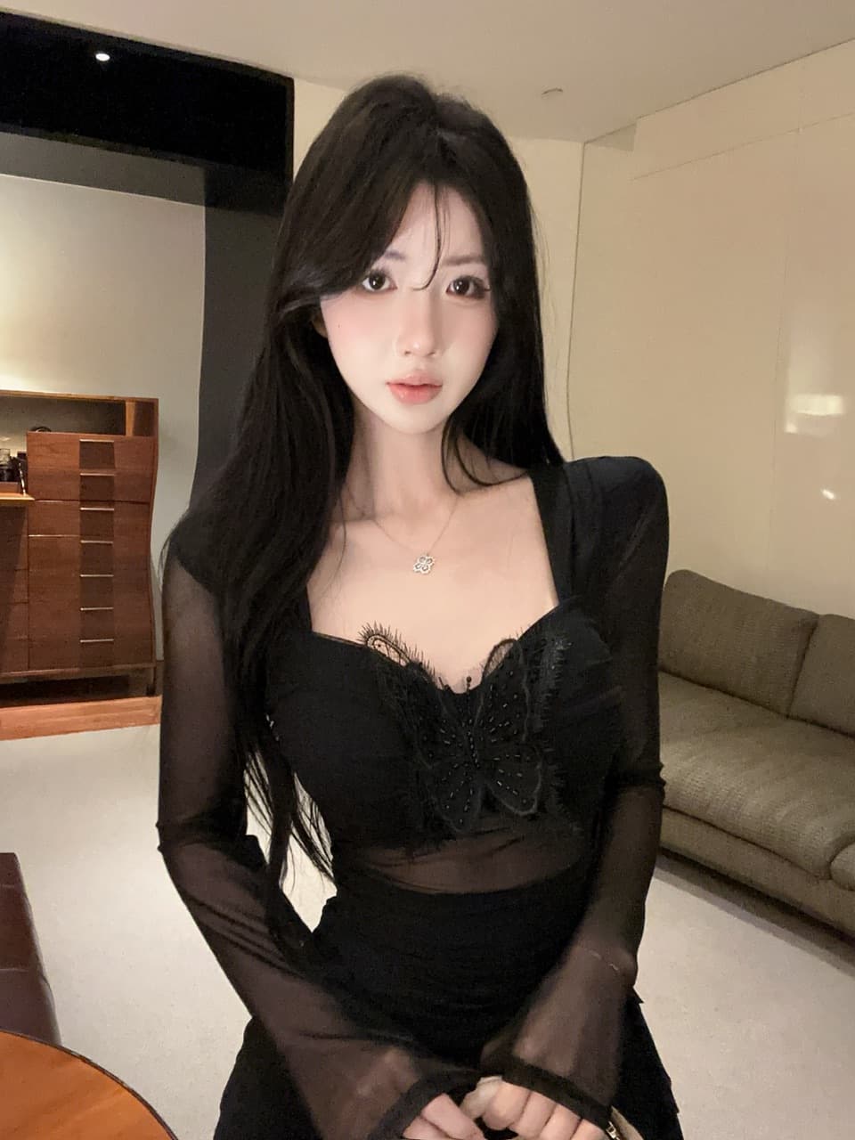 실사 작은 대중 핫걸 작은 청신 디자인 센스 3 차원 나비 망사 패치워크 불규칙 리본 몸매 가꾸기 드레스 상세 이미지 17