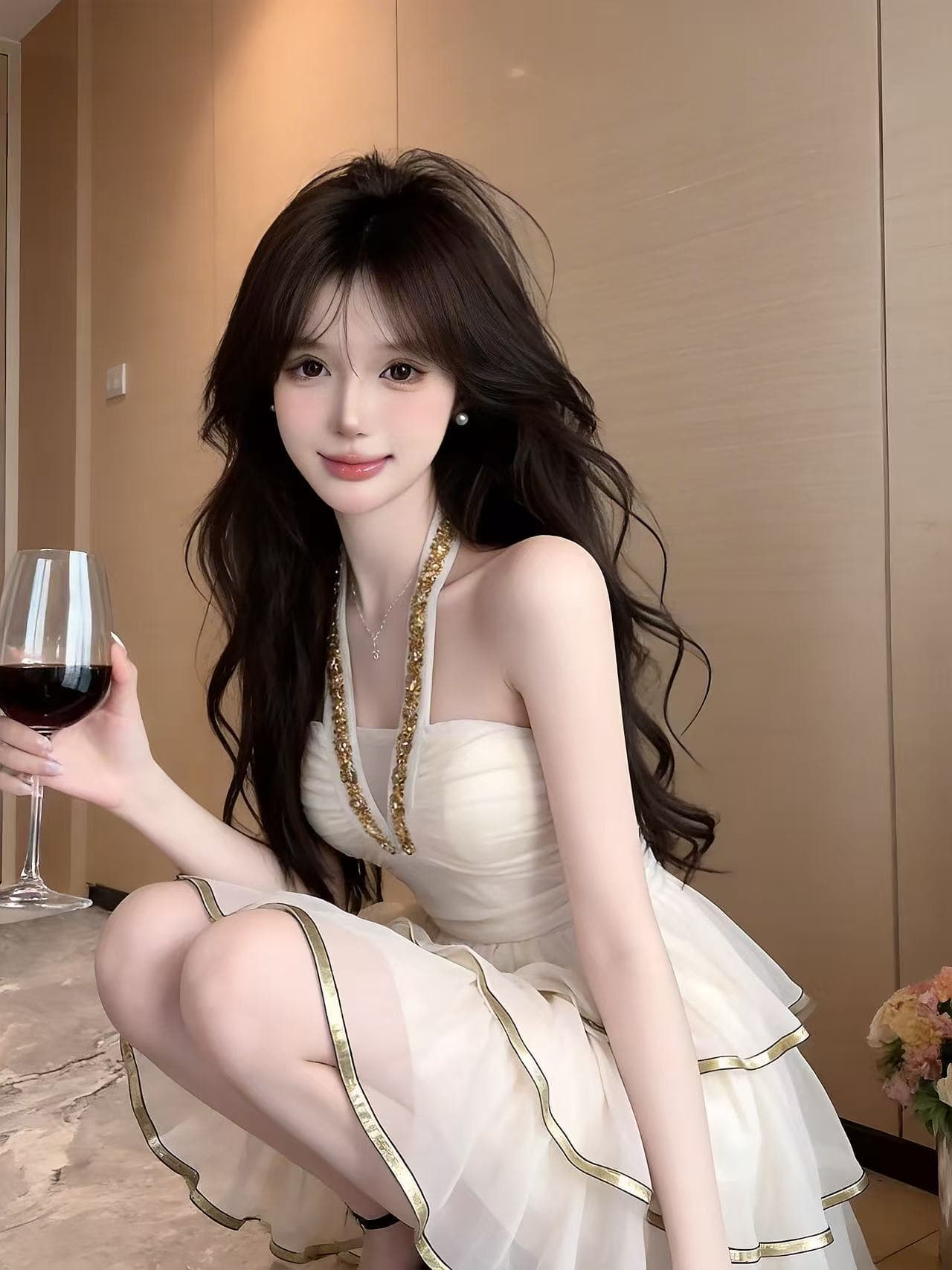 실사 프랑스식 디자인 센스 작은 대중 무거운 작업 플래시 훈련 행침 목 케이크 드레스 여성 백리스 패치워크 예복 쇼트 스타일 드레스 상세 이미지 6
