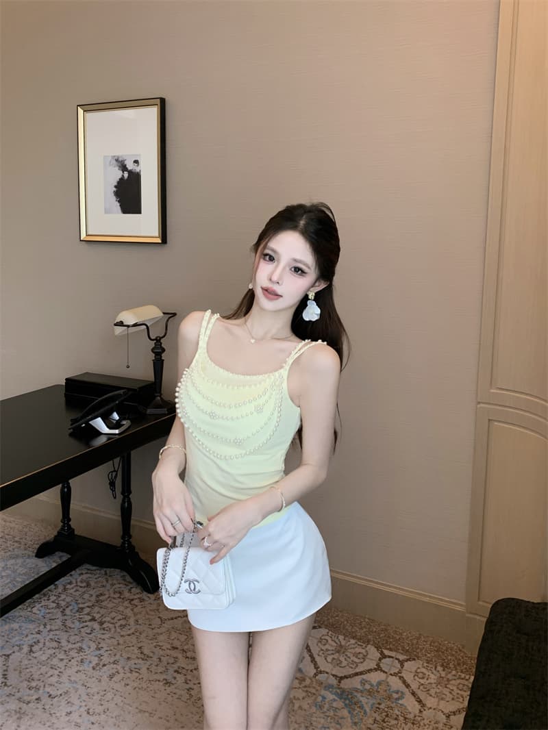 실사 정가 새로운 무거운 작업 진주 달콤한 핫걸 작은 슬링 슬림해 보이는 섹시함 조끼 켜기 벨트 가슴 패드 상세 이미지 7