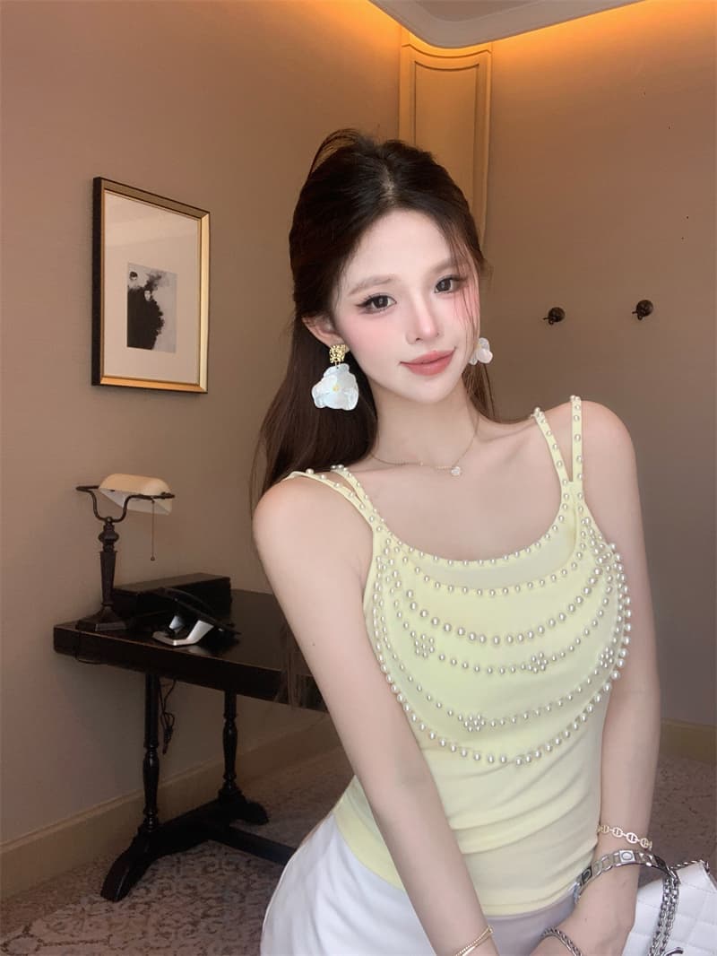 실사 정가 새로운 무거운 작업 진주 달콤한 핫걸 작은 슬링 슬림해 보이는 섹시함 조끼 켜기 벨트 가슴 패드 상세 이미지 13