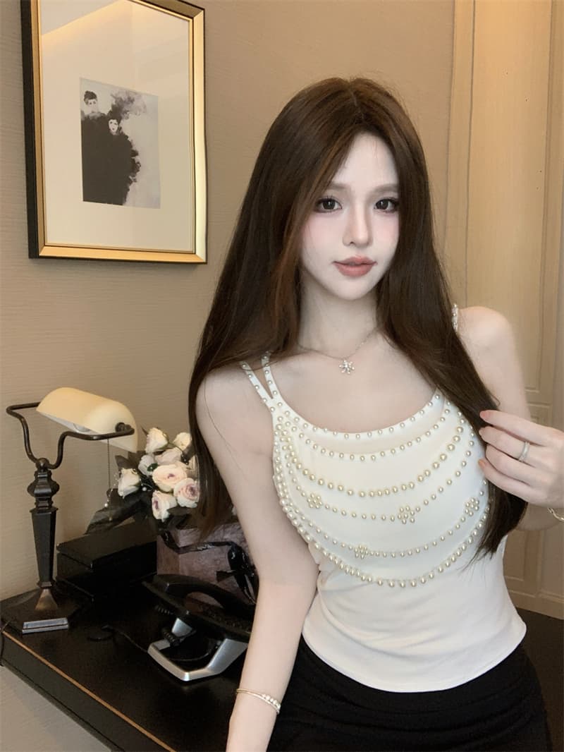 실사 정가 새로운 무거운 작업 진주 달콤한 핫걸 작은 슬링 슬림해 보이는 섹시함 조끼 켜기 벨트 가슴 패드 상세 이미지 15