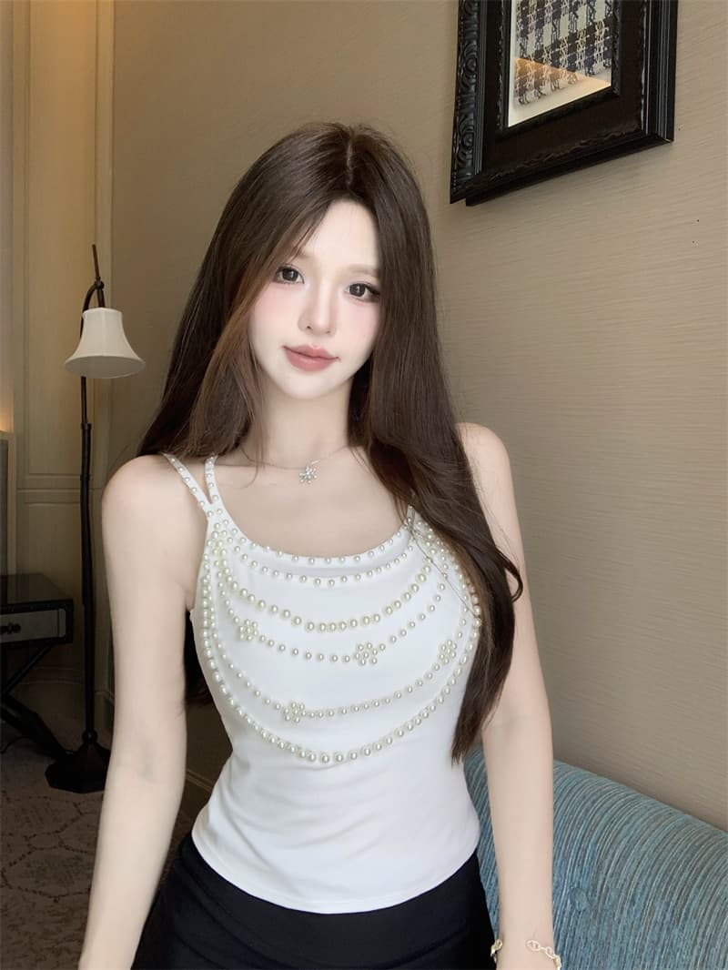 실사 정가 새로운 무거운 작업 진주 달콤한 핫걸 작은 슬링 슬림해 보이는 섹시함 조끼 켜기 벨트 가슴 패드 상세 이미지 17