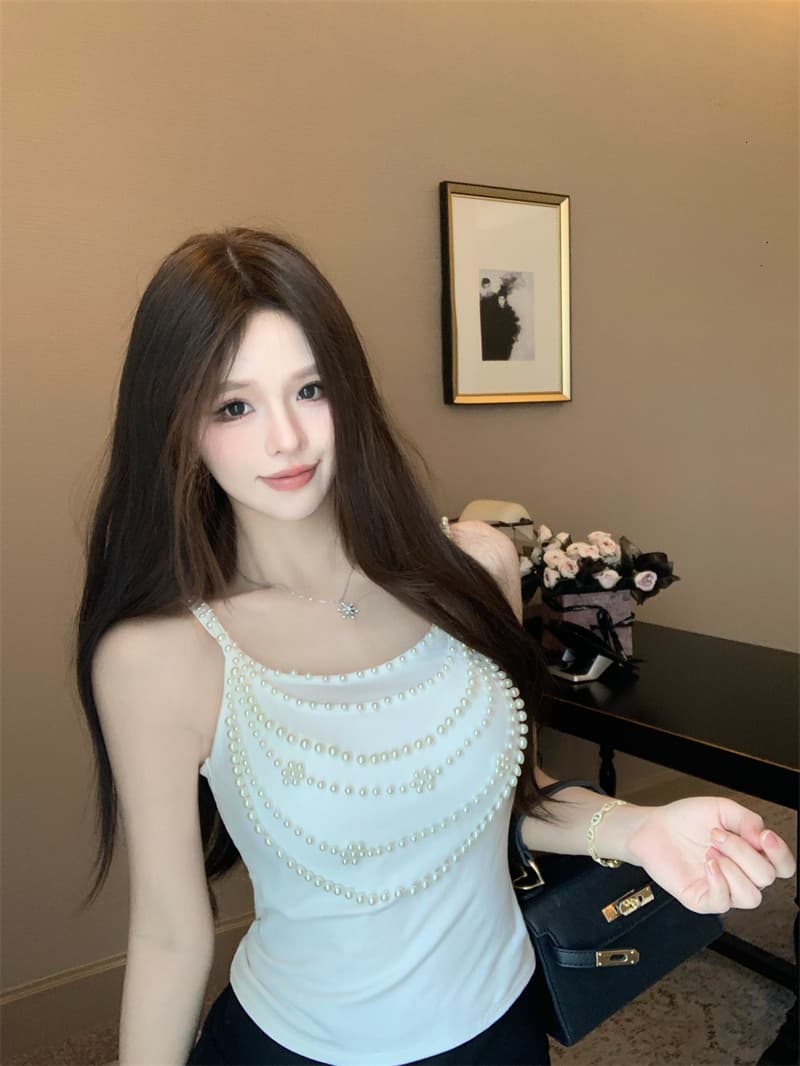 실사 정가 새로운 무거운 작업 진주 달콤한 핫걸 작은 슬링 슬림해 보이는 섹시함 조끼 켜기 벨트 가슴 패드 상세 이미지 20