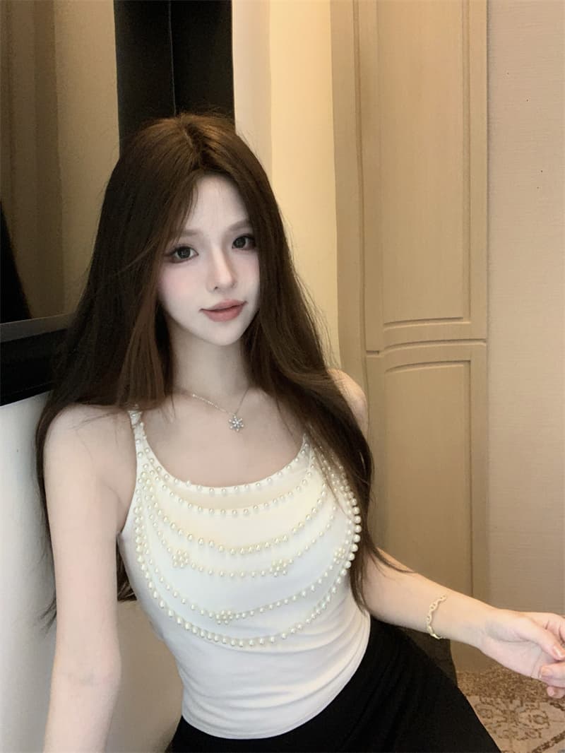 실사 정가 새로운 무거운 작업 진주 달콤한 핫걸 작은 슬링 슬림해 보이는 섹시함 조끼 켜기 벨트 가슴 패드 상세 이미지 22