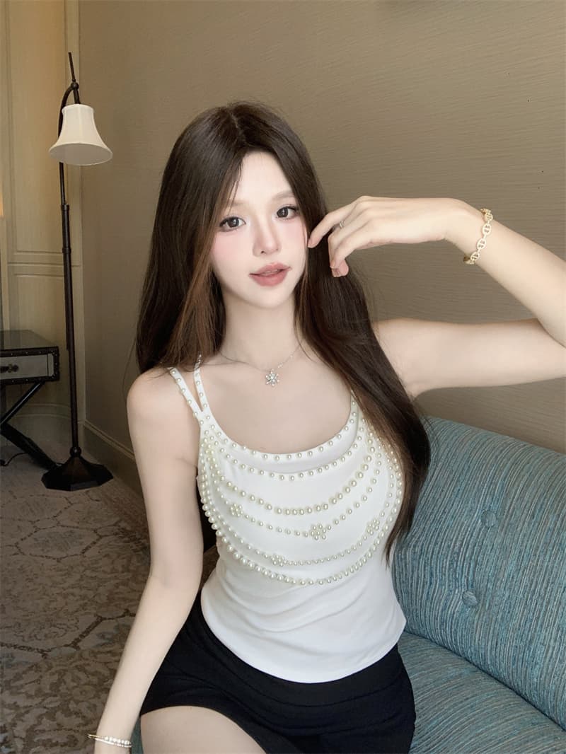 실사 정가 새로운 무거운 작업 진주 달콤한 핫걸 작은 슬링 슬림해 보이는 섹시함 조끼 켜기 벨트 가슴 패드 상세 이미지 24