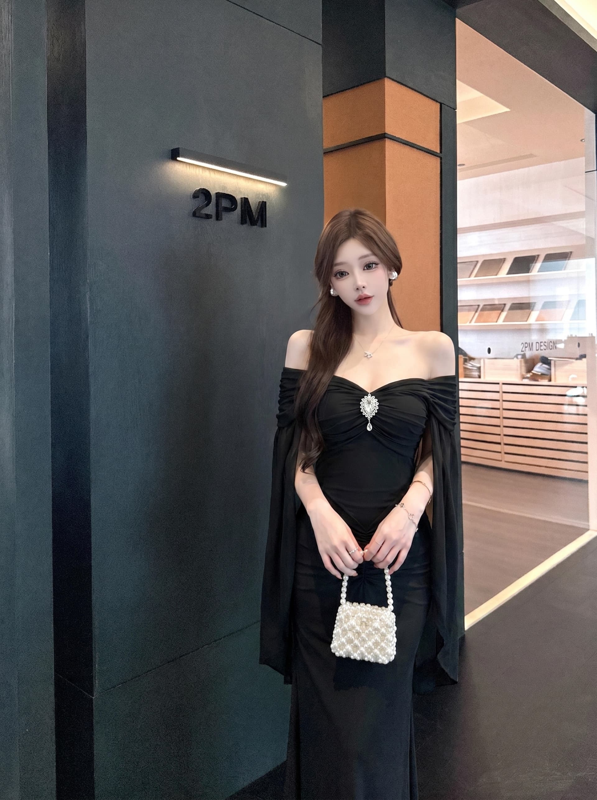 실사 순수한 욕망 절묘한 감기 센스 망사 패치워크 V넥 숄 작은 대중 몸매 가꾸기 Chic 휴가 예복 요정 치마 상세 이미지 15