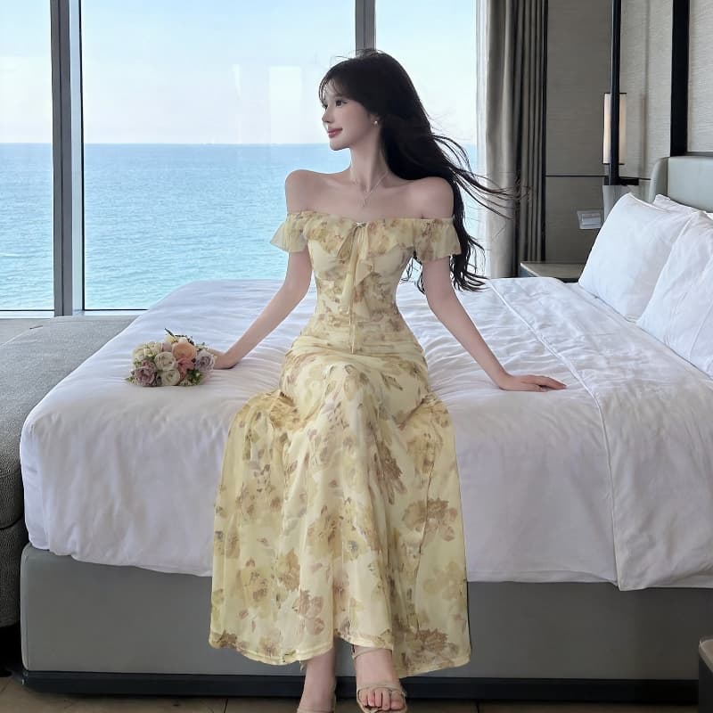 실사 여름 프랑스식 품격 신선함 우아함 품격 여성 드레스 부드러운 바람 작은 날다 소매 달콤함 휴가 치마 상세 이미지 59
