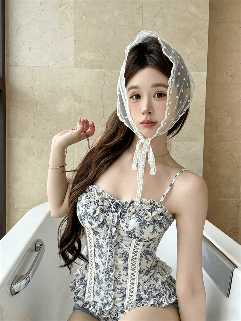 실사 정가 아메리칸 레트로 디자인 레이스 레이스 슬립 여성 여름 허리 수축 조끼 핫걸 스트랩 튜브탑 상세 이미지 20