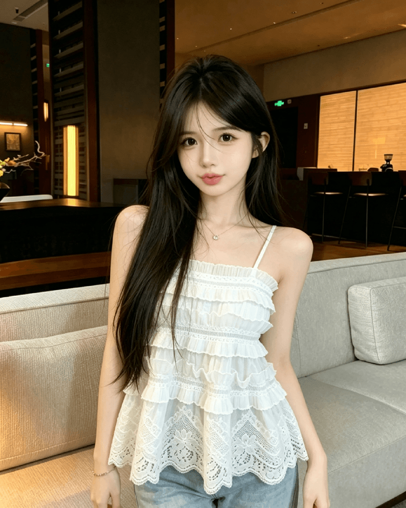 실사 정가 무거운 작업 레이스 조각 인형 셔츠 2026 순수한 욕망 외출용 슬립 여성 셔츠 상세 이미지 8