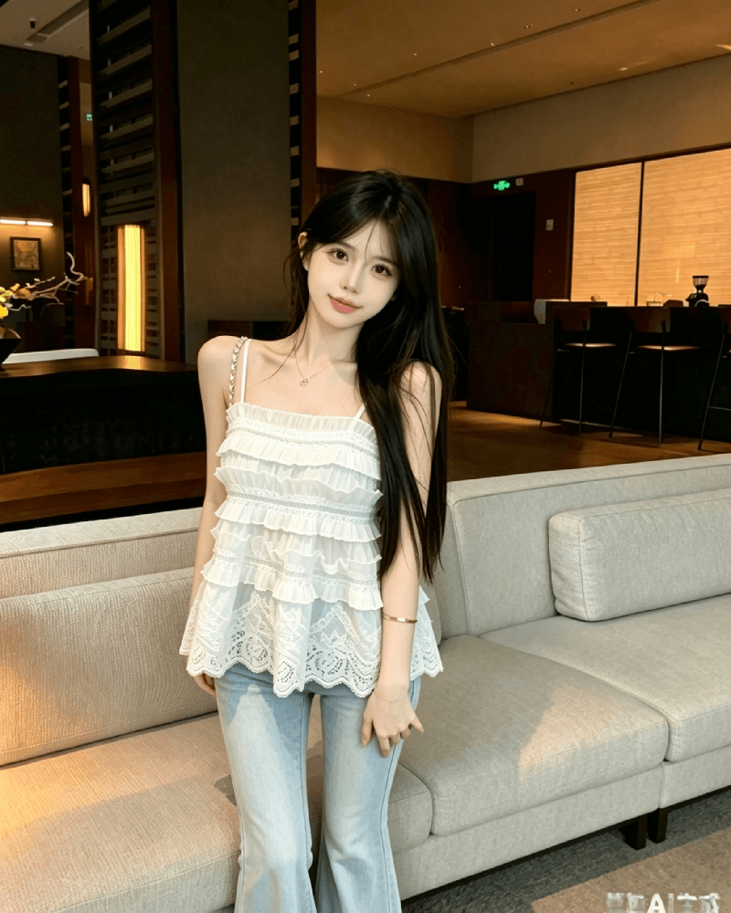 실사 정가 무거운 작업 레이스 조각 인형 셔츠 2026 순수한 욕망 외출용 슬립 여성 셔츠 상세 이미지 12