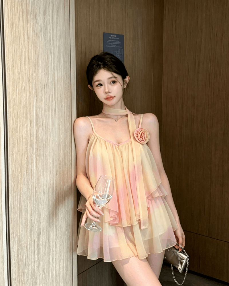 실사 정가 그라데이션 색상 시폰 셔츠 여성 여름 작은 대중 디자인 센스 루즈핏 슬림해 보이는 아름다운 슬립 맨위 상세 이미지 13