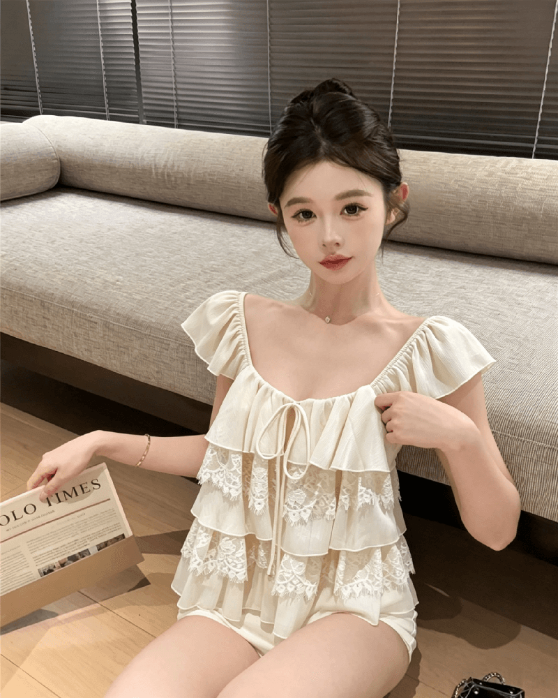 실사 정가 프랑스식 Feifei 소매 레이스 조각 쉬폰 작은 셔츠 여성 여름 순수한 욕망 한 부서 디자인 센스 루즈핏 맨위 상세 이미지 6