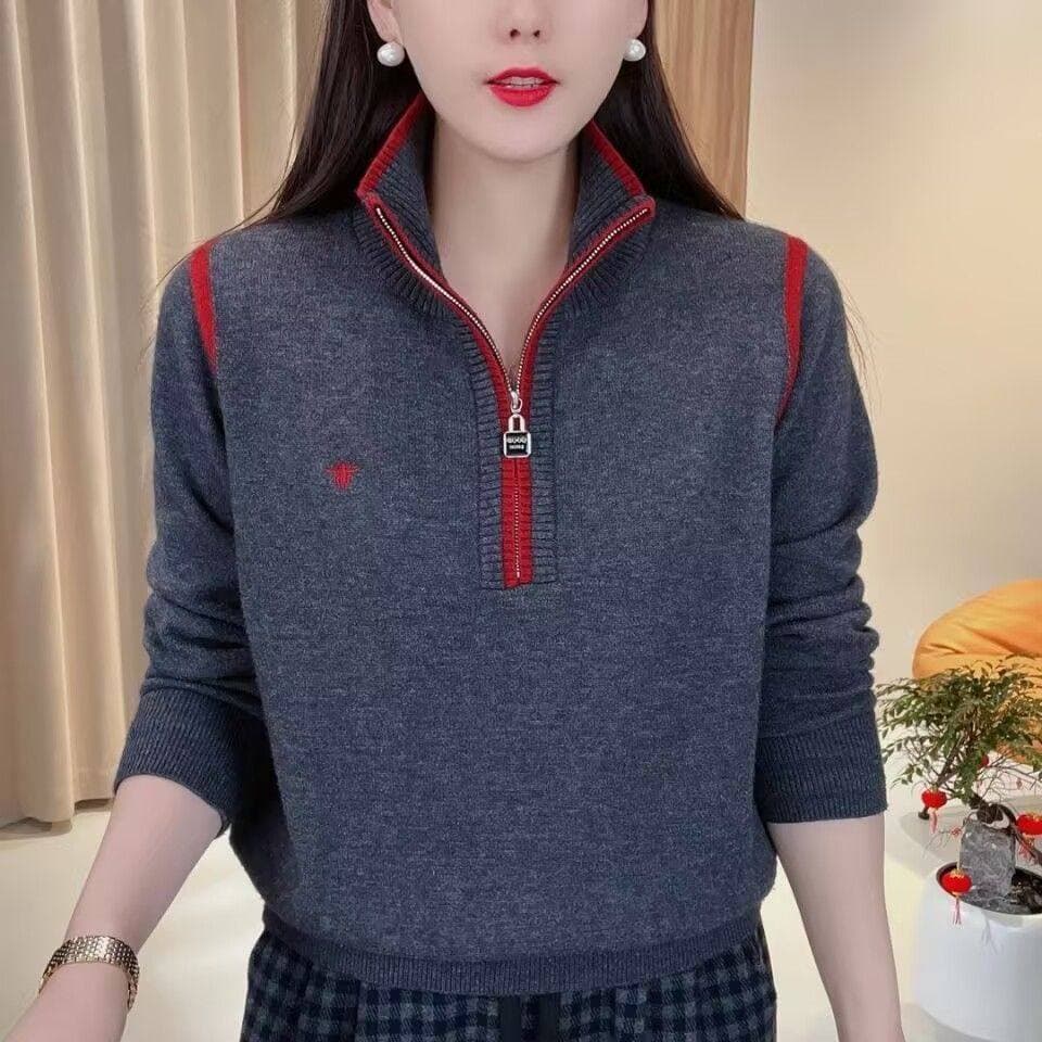 원본 정통 하프 지퍼 품격 다용도 루즈핏 표지 고기 두꺼운 보온 부드러운 찹쌀 느긋한 바람 풀오버 가을 겨울 재킷 상세 이미지 7