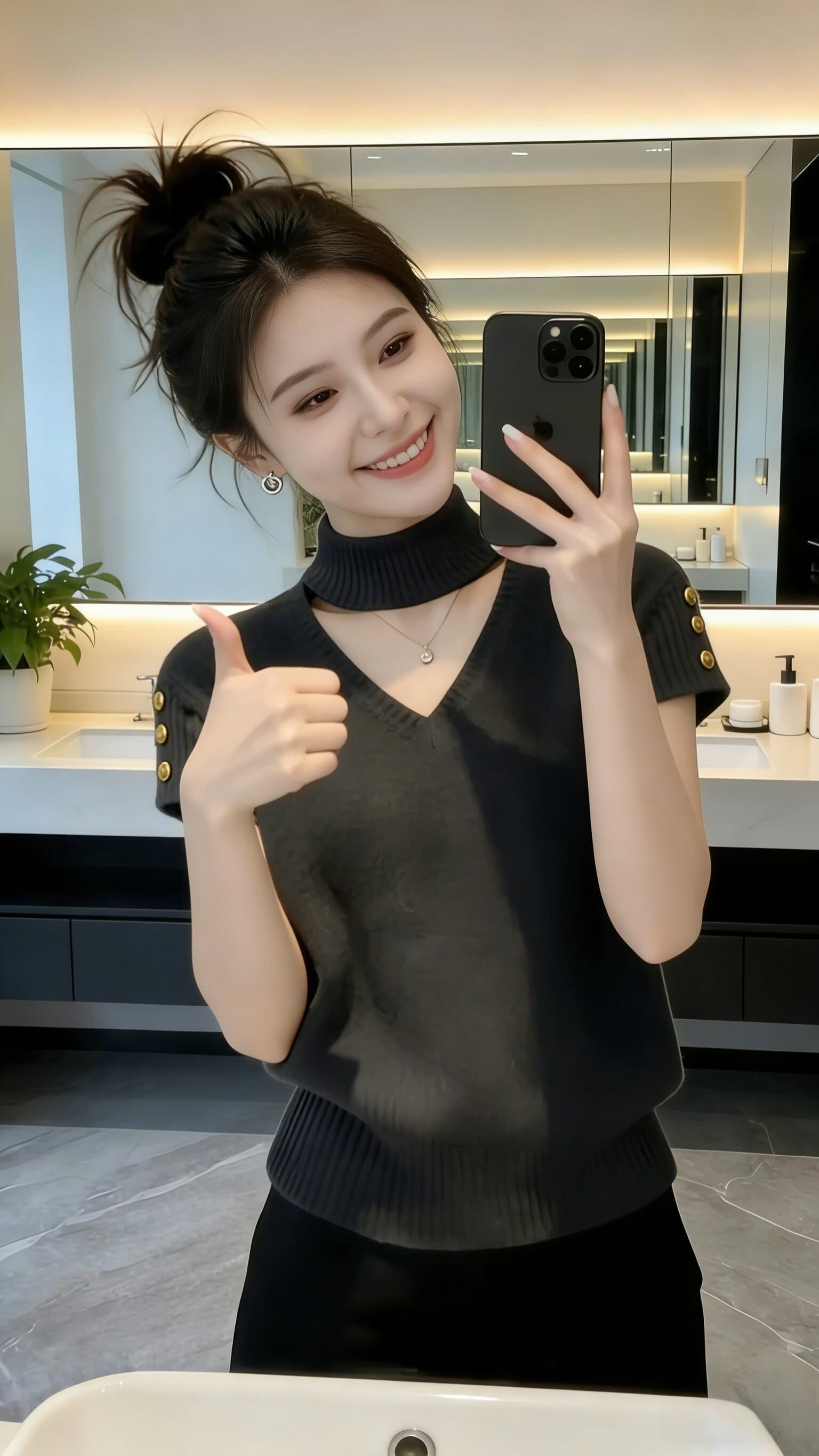 회색 행침 목 V넥 몸매 가꾸기 니트 반팔 티셔츠 여성 2026 여름 고급 센스 고유 한 아름다운 슈퍼 화재로 의류 상세 이미지 10