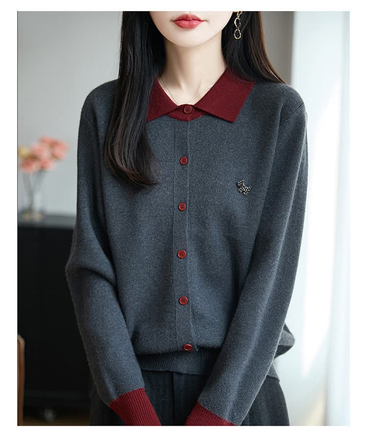 마이크로 지방 mm 가을 겨울 빅 사이즈 여성 의류 베이비 칼라 스웨터 표지 배 맨위 고급 센스 인사이드 가져 가라. 니트 만나는 오픈 가디건 상세 이미지 12