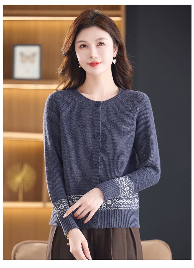 패션 품격 카디건 여성 뜨개질 오픈 가디건 봄 가을 새로운 엄마 쇼트 스타일 스웨터 코트 라운드 넥 외출용 상세 이미지 20