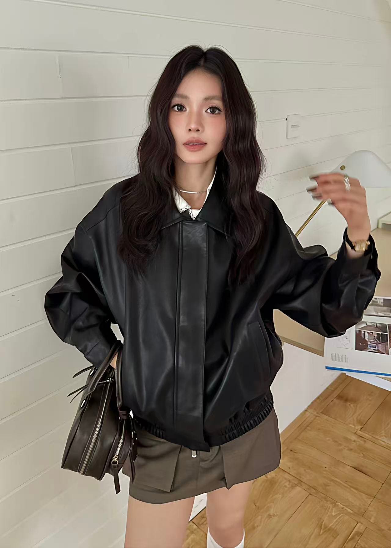 2026 새로운 조수 브랜드 아메리칸 레트로 가죽 재킷 재킷 봄 가을 루즈핏 캐주얼 커플 오토바이 악당 잘 생긴 상세 이미지 11
