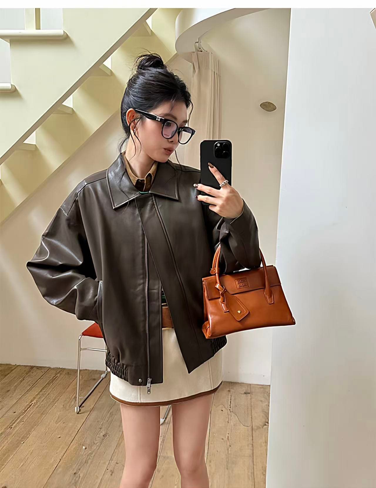 2026 새로운 조수 브랜드 아메리칸 레트로 가죽 재킷 재킷 봄 가을 루즈핏 캐주얼 커플 오토바이 악당 잘 생긴 상세 이미지 13
