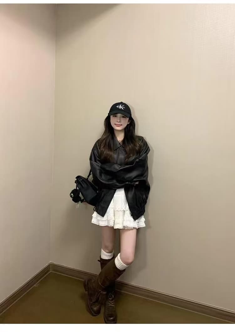 2026 새로운 조수 브랜드 아메리칸 레트로 가죽 재킷 재킷 봄 가을 루즈핏 캐주얼 커플 오토바이 악당 잘 생긴 상세 이미지 18