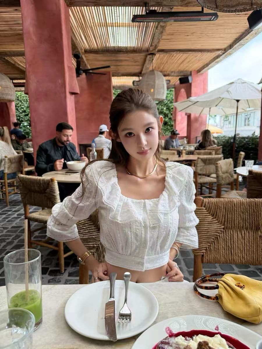 안녕하세요. 팬 팬 일광 절약 시간 분위기 센스 작은 흰색 꽃 면 레이스 칼라 7부 소매 오프숄더 반팔 맨위
