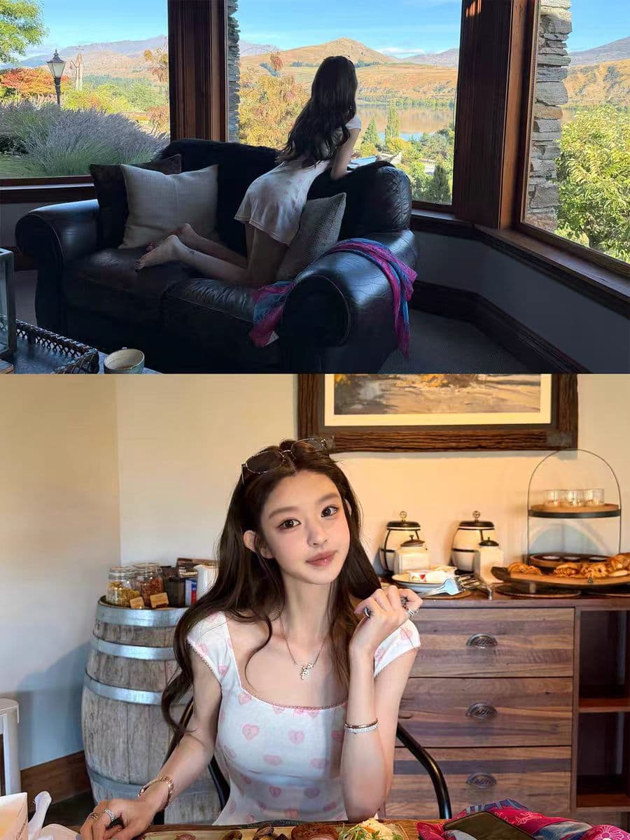 안녕하세요. 팬 팬 with love 하트 프린트 u 칼라 달콤함 드레스 긍정적 인 어깨 레이스 반팔 티셔츠 이미지 4