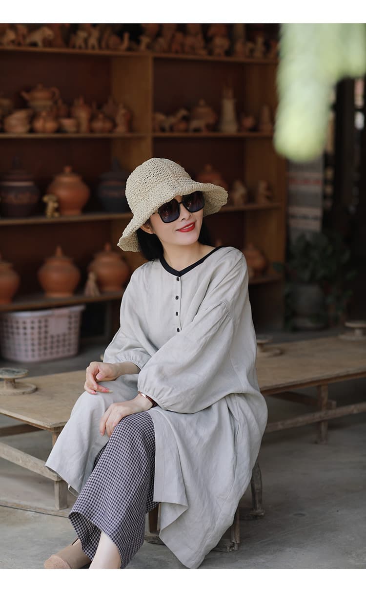 봄 가을 문예 특대 사이즈 루즈핏 연령 감소 캐주얼 바람을 피우다 롱 코트 품격 오픈 가디건 상세 이미지 15
