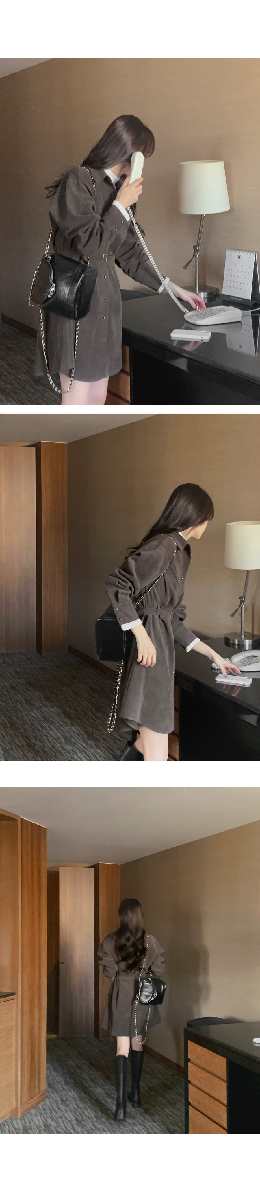 한국 chic 프랑스식 레이스업 허리 수축 슬림해 보이는 여성 드레스 상세 이미지 13