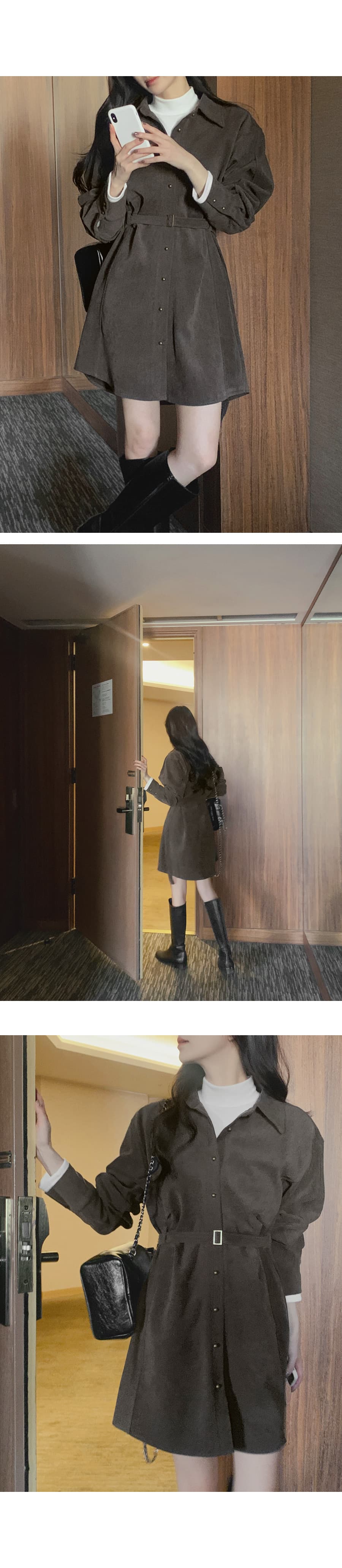 한국 chic 프랑스식 레이스업 허리 수축 슬림해 보이는 여성 드레스 상세 이미지 17