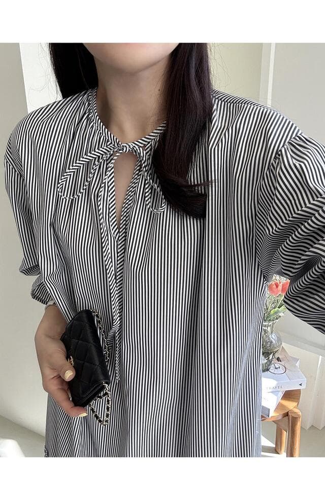 한 스타일 레트로 달콤함 연령 감소 롱 코트 드레스 상세 이미지 10