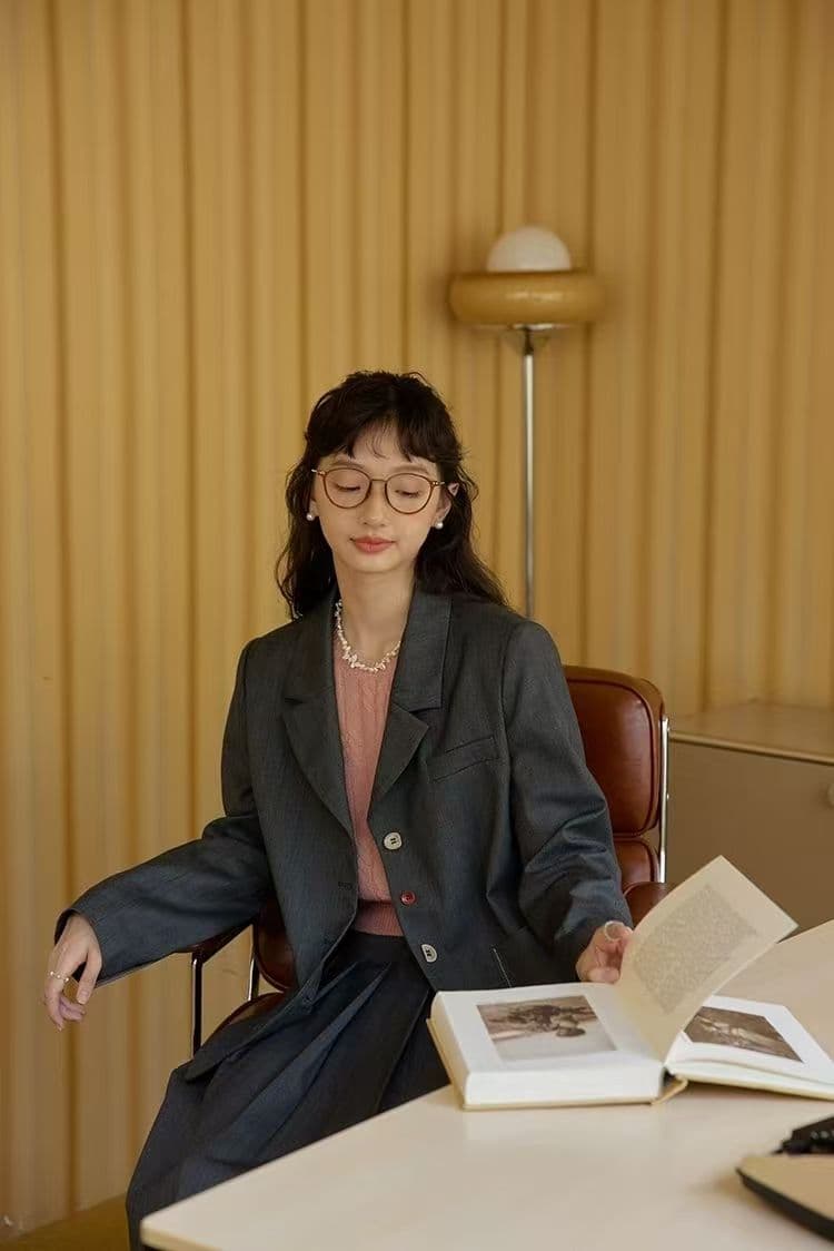 레트로 프랑스식 학원 스타일 작은 양복 여성 코트 봄 가을 새로운 디자인 센스 외국 가스 연령 감소 정장 품격 맨위 상세 이미지 6