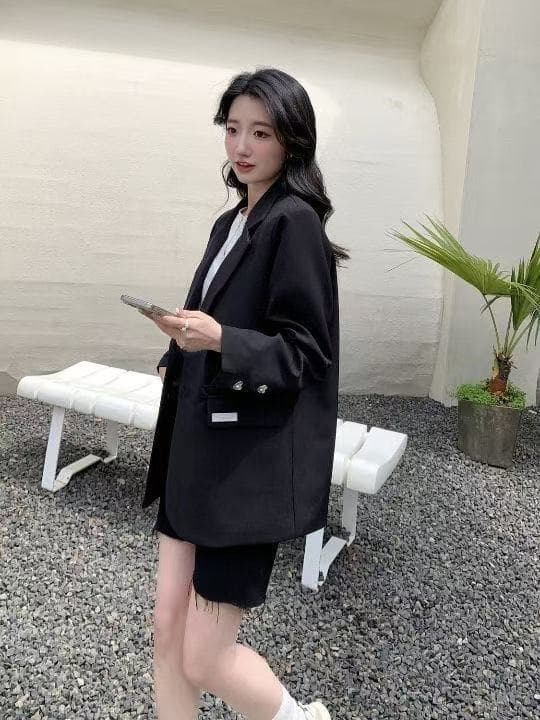 봄 가을 새로운 하트 버클 블레이저 여성 레저 패션 다용도 고급 센스 튀김 거리 루즈핏 외국 가스 작은 정장 상세 이미지 14