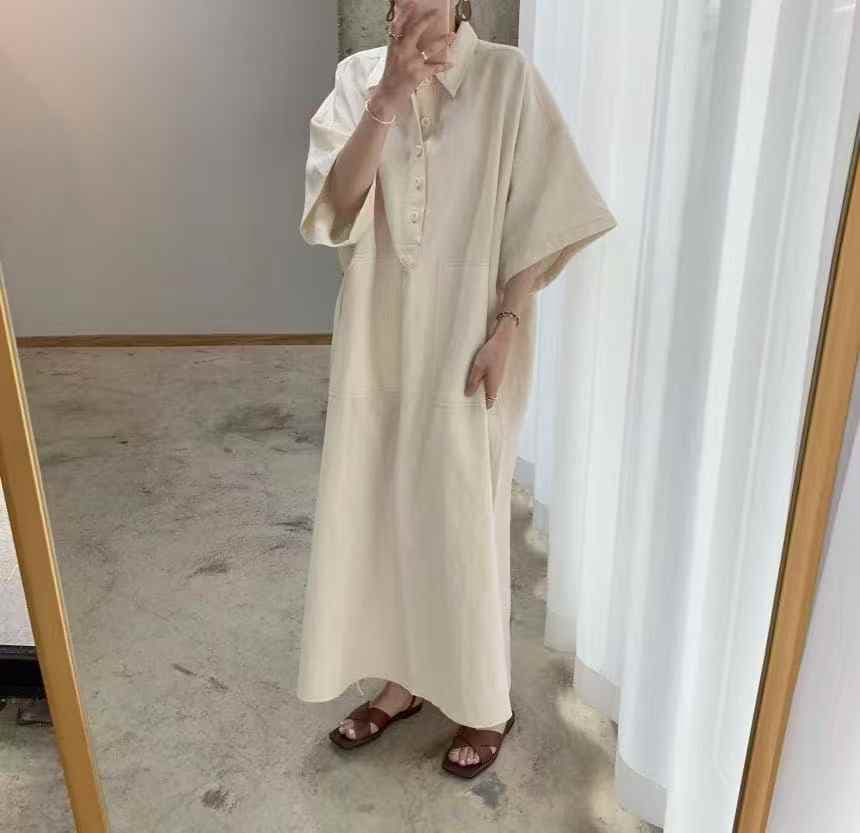 여름 새로운 한국 스타일 패션 캐주얼 루즈핏 여성 드레스 이미지 4
