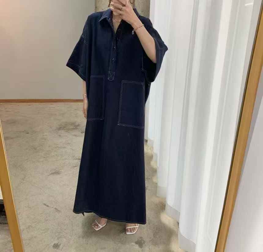 여름 새로운 한국 스타일 패션 캐주얼 루즈핏 여성 드레스 이미지 3