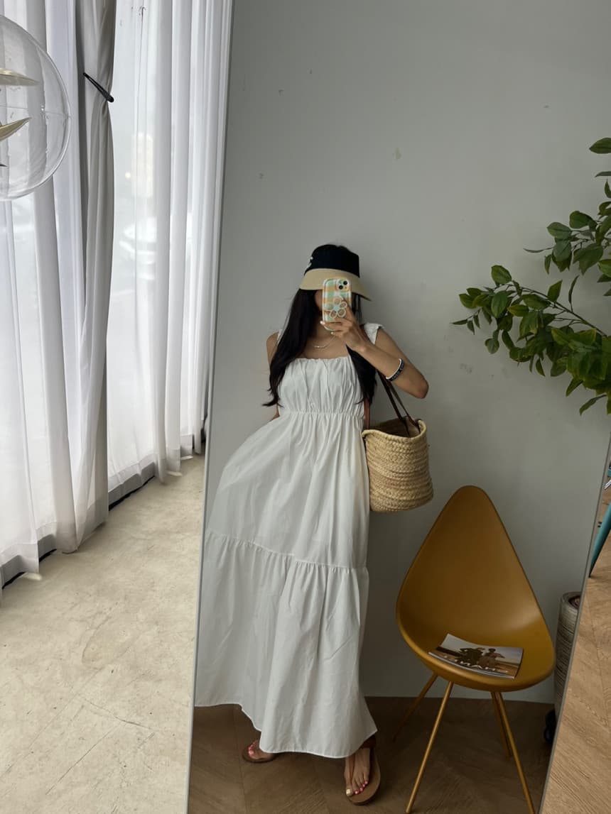 단색 슬립 롱 스커트 드레스 상세 이미지 8