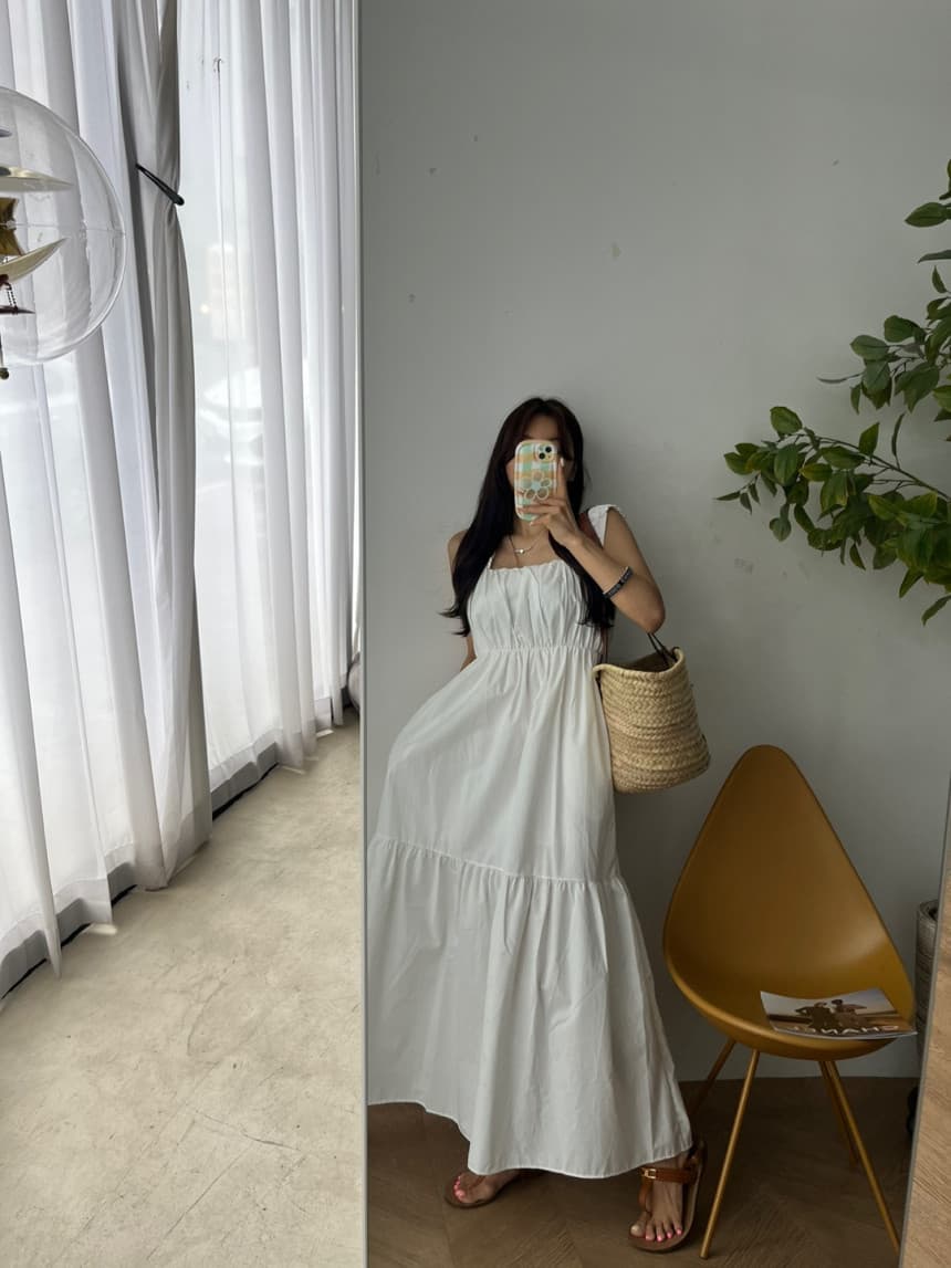 단색 슬립 롱 스커트 드레스 상세 이미지 10