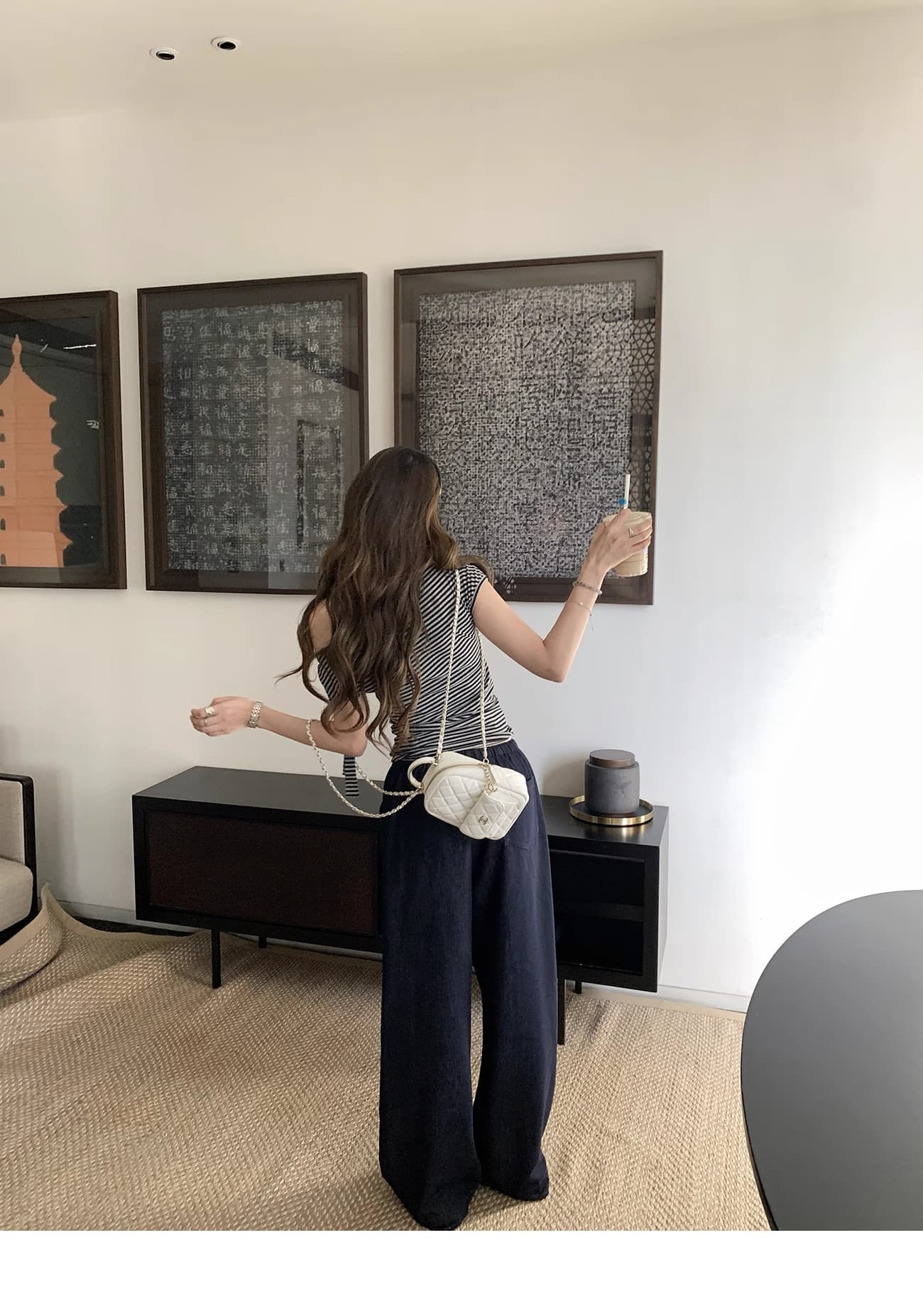 경관 그림 반팔 티셔츠 여름 2026 트렌디 새로운 아메리칸 스트라이프 레이스업 오프숄더 쇼트 스타일 몸매 가꾸기 비스듬한 칼라 맨위 여성 의류 상세 이미지 19